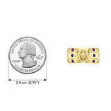 Strong and Beautiful Scottish Thistle Solid Yellow Gold Ring with GRI356