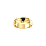 Blaque Triangle Solitare Solid Yellow Gold Ring GRI472