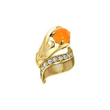 Graceful and free Dali-inspired Solid Yellow Gold Ring gemstones GRI580
