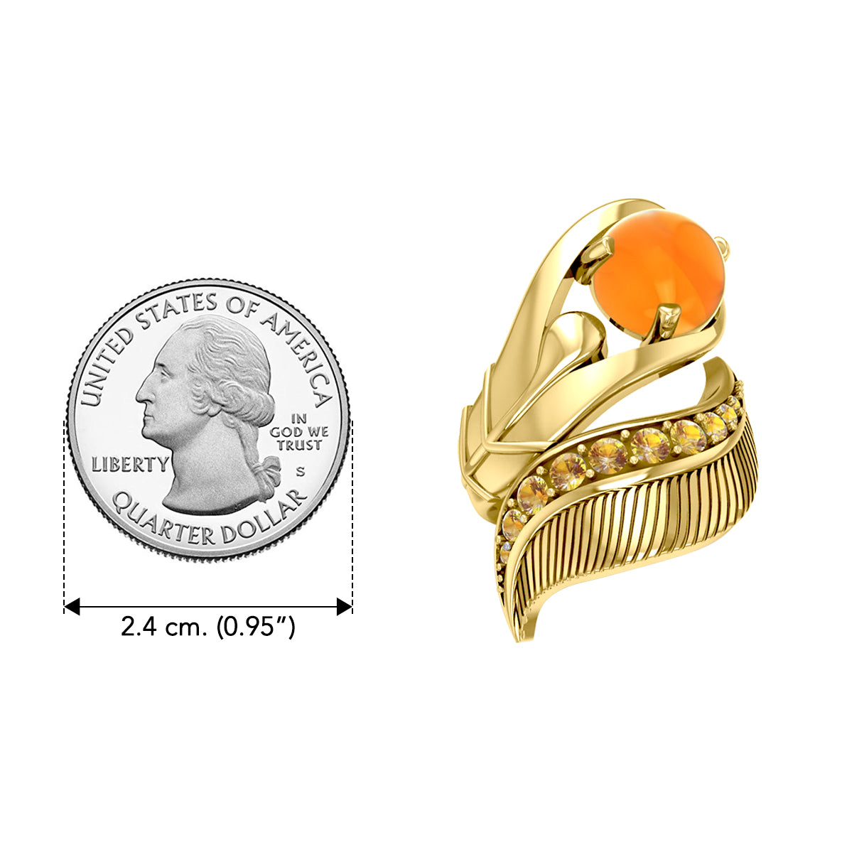 Graceful and free Dali-inspired Solid Yellow Gold Ring gemstones GRI580