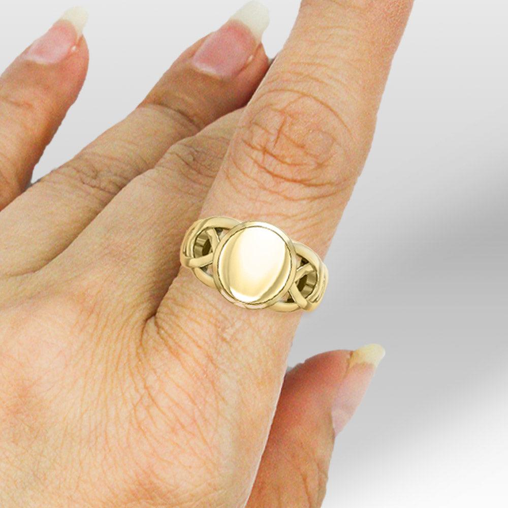 Danu Solid Gold Celtic Knotwork Ring GRI601 - Jewelry