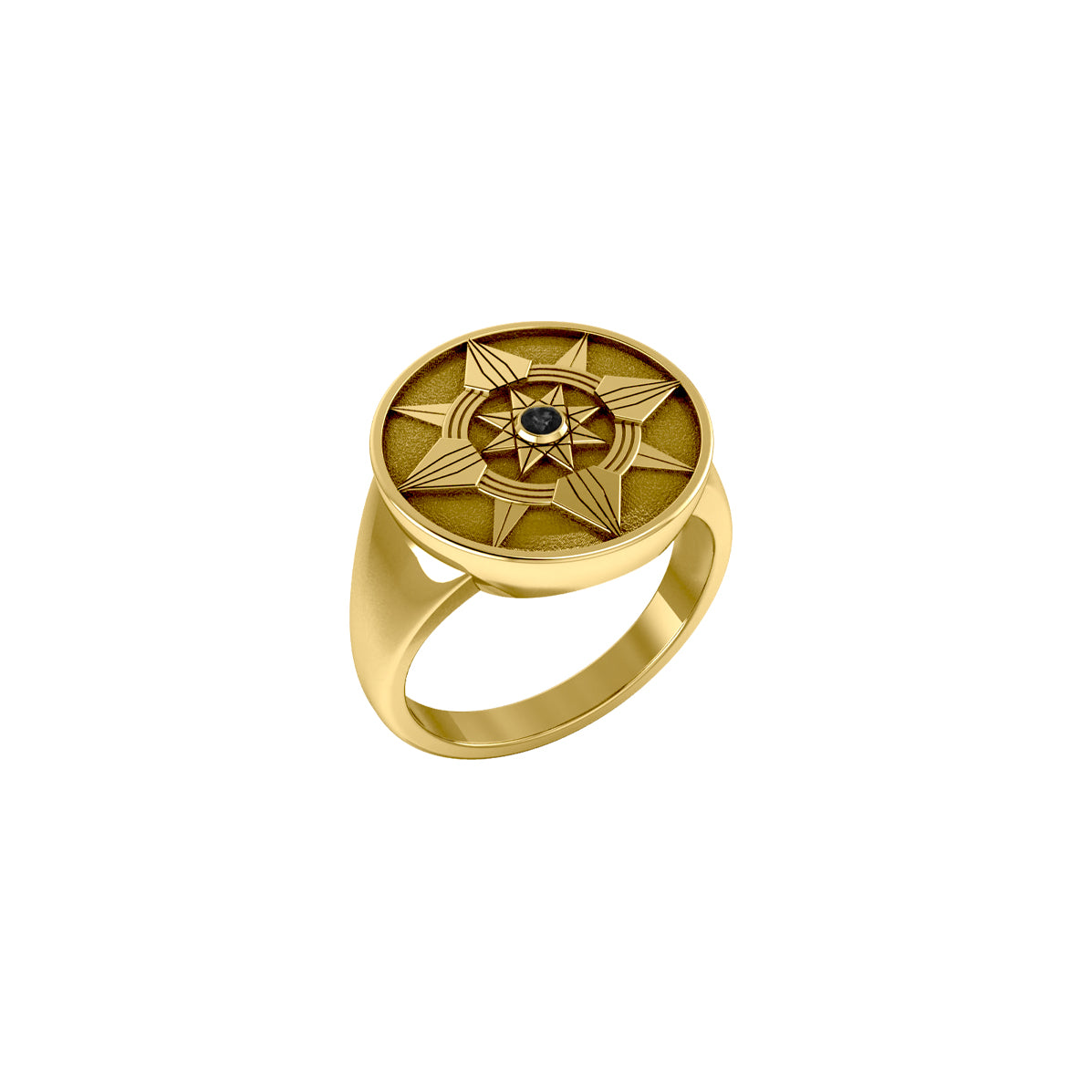 Be a Star Solid Yellow Gold Ring with Gemstone by Sibylle Grummes Unruh GRI625