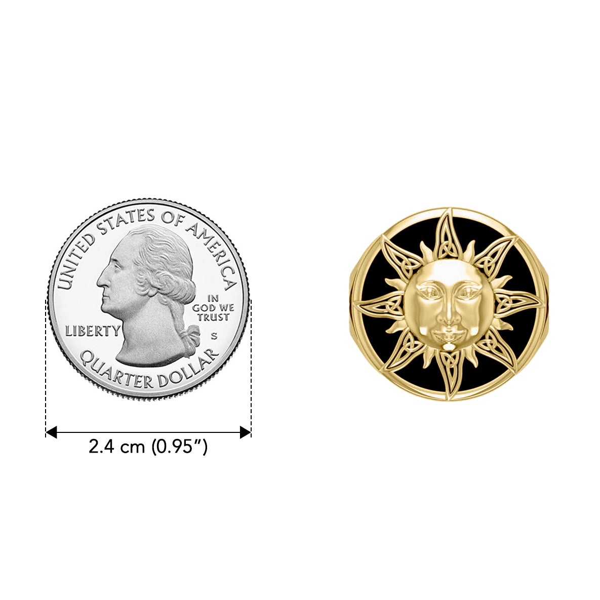 Celtic Sun Solid Yellow Gold Ring GRI632