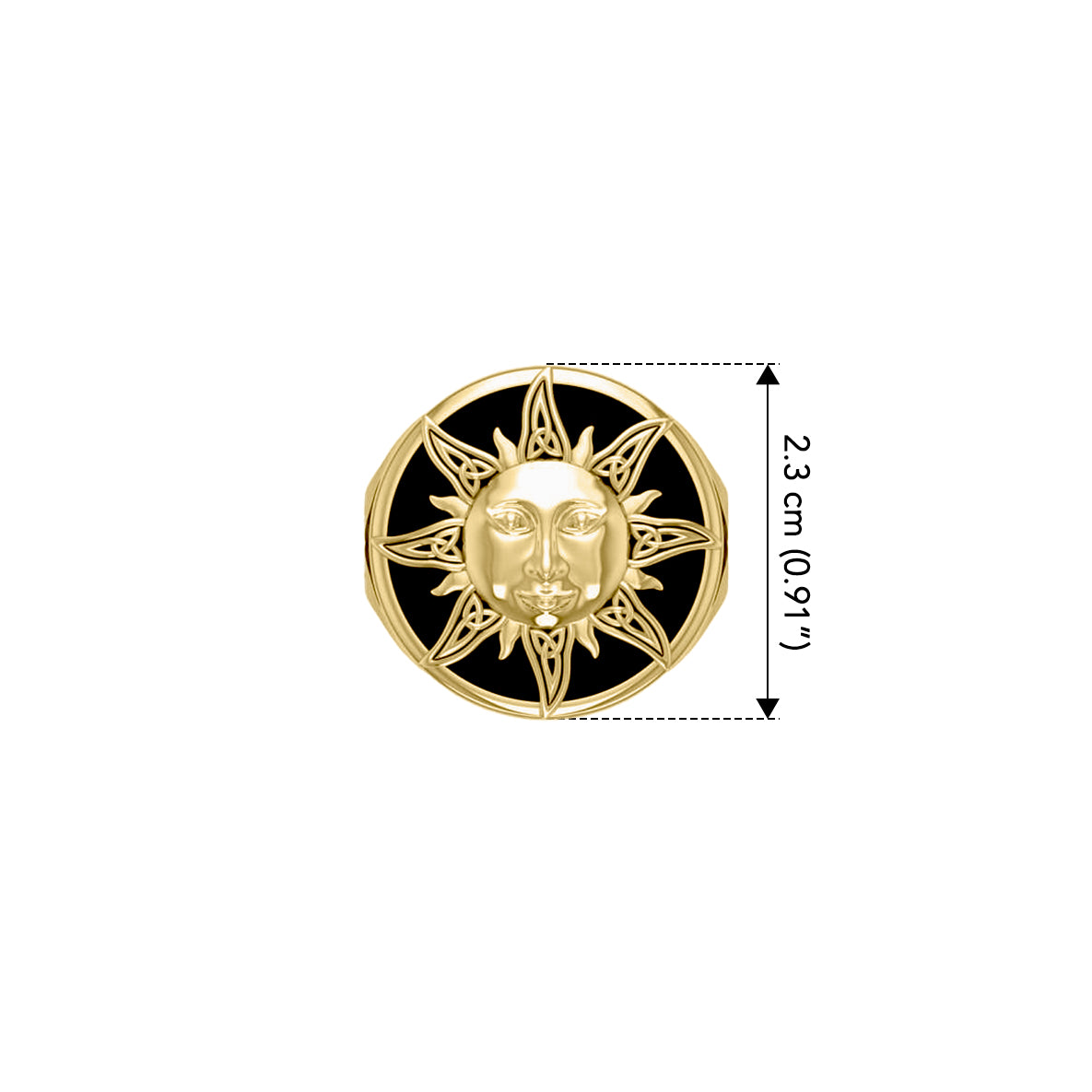 Celtic Sun Solid Yellow Gold Ring GRI632