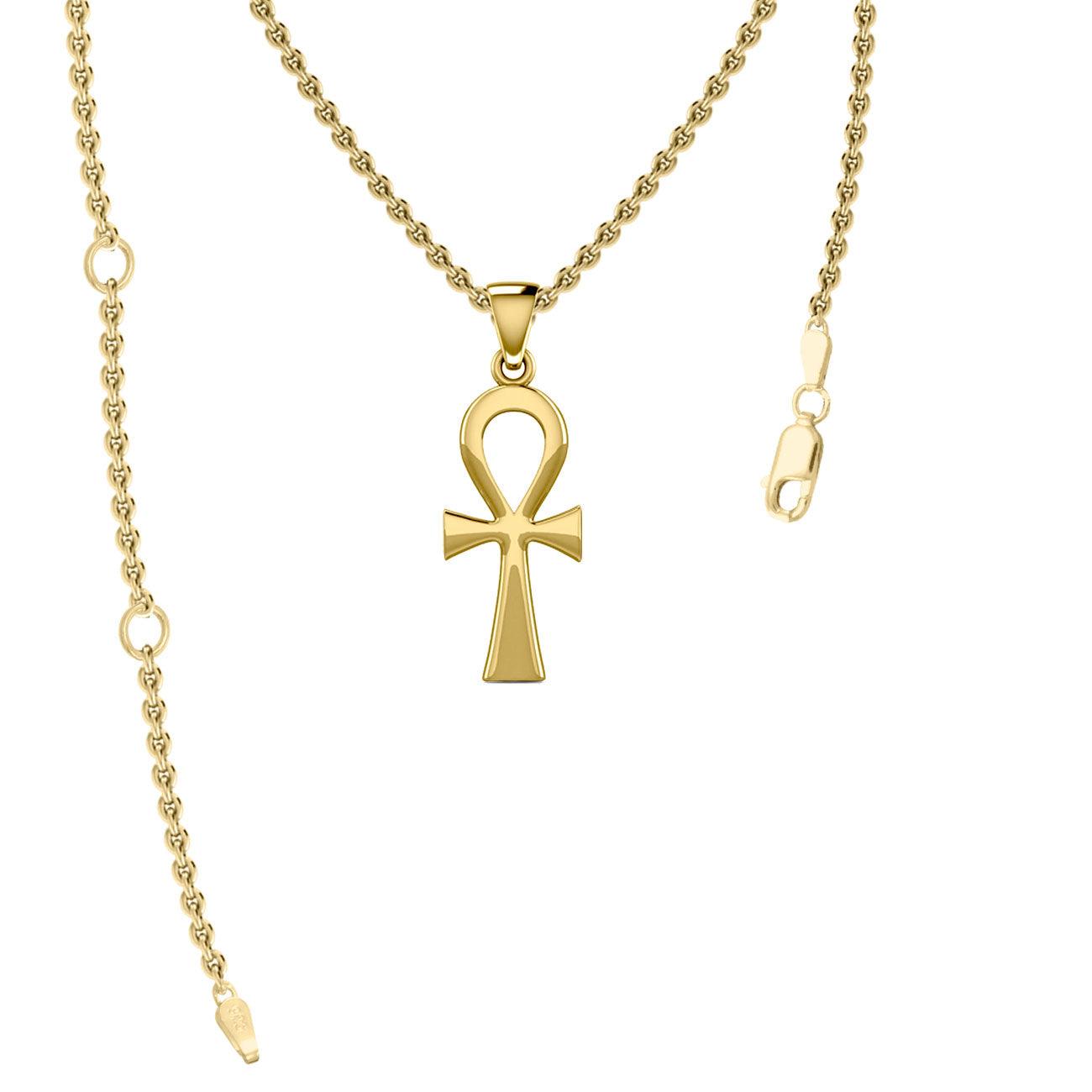 Egyptian Ankh Solid Gold Pendant GPD5504 - Jewelry