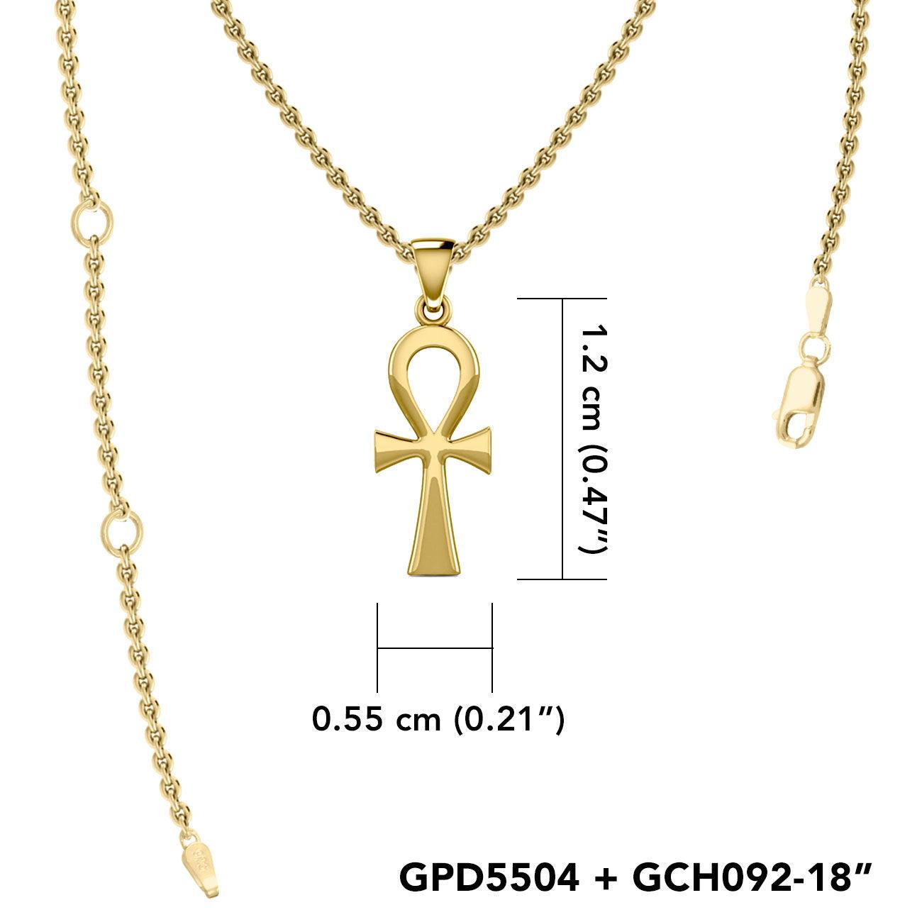 Egyptian Ankh Solid Gold Pendant GPD5504 - Jewelry