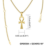 Egyptian Ankh Solid Gold Pendant GPD5504 - Jewelry