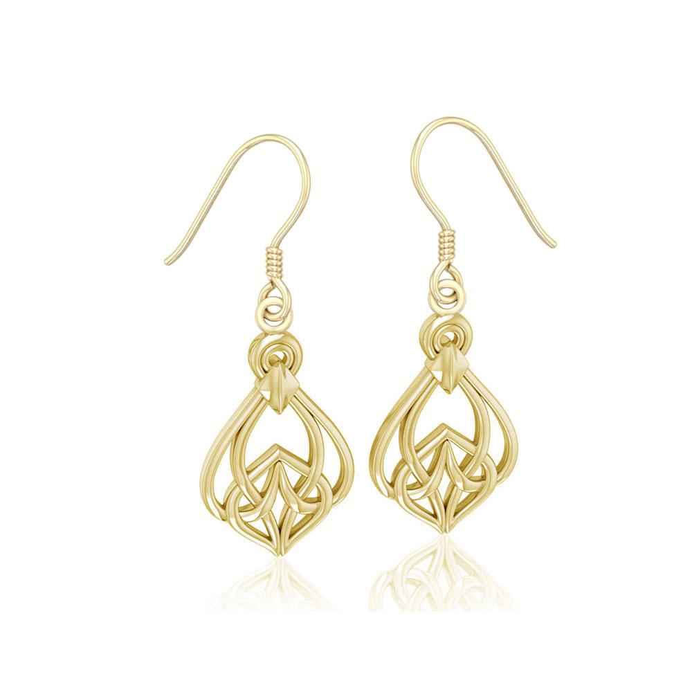 Celtic Knotwork Solid Gold Earrings GTE140