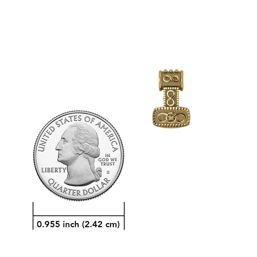 Celtic Thor's Hammer Solid Gold Slider Pendant GTP181 - Jewelry