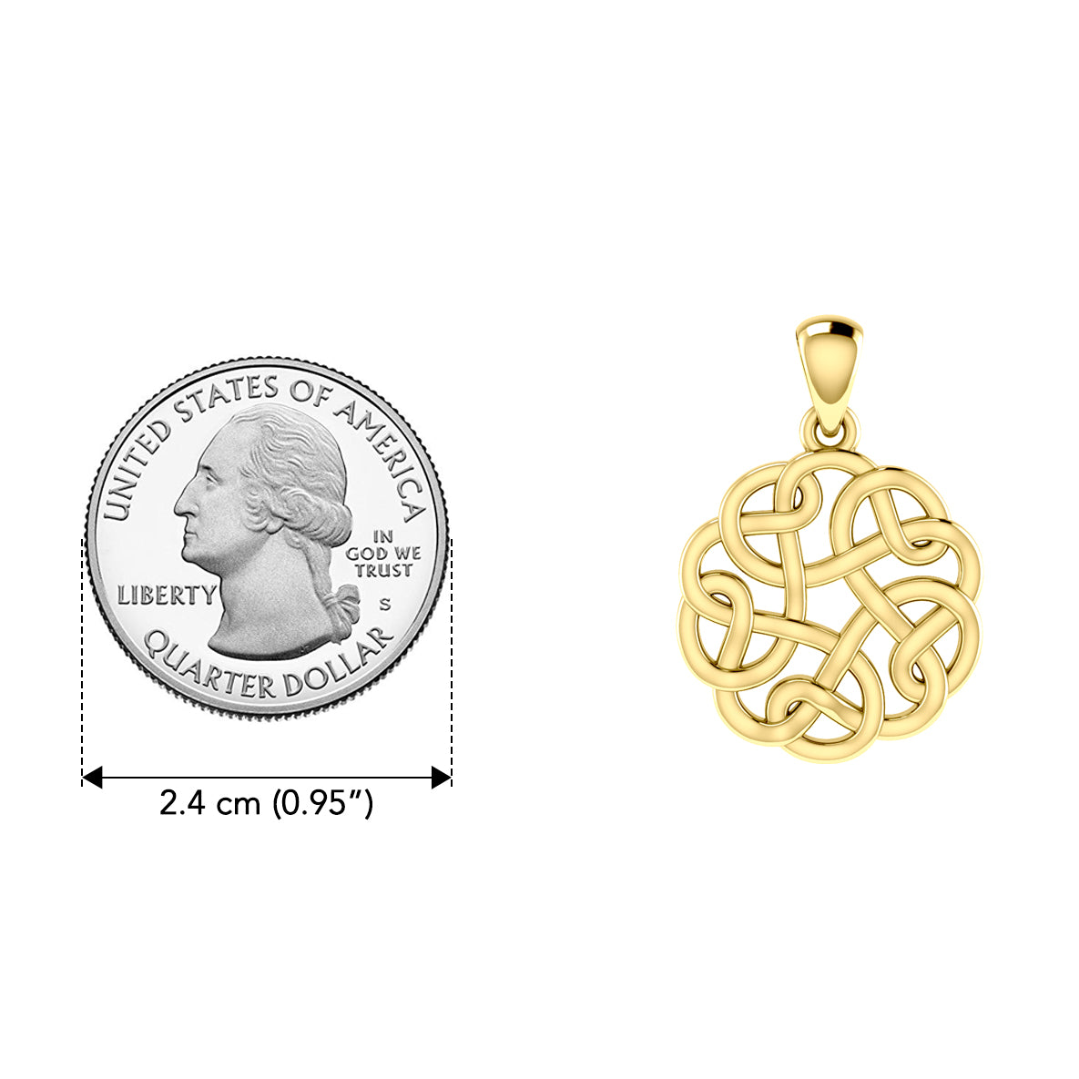 Celtic Knotwork Solid Gold Pendant GTP682