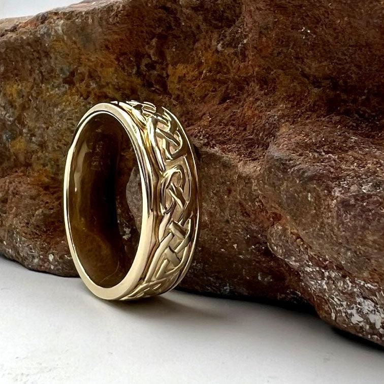 Celtic Knotwork 14K Yellow Gold Spinner Ring GTR1757 - Jewelry