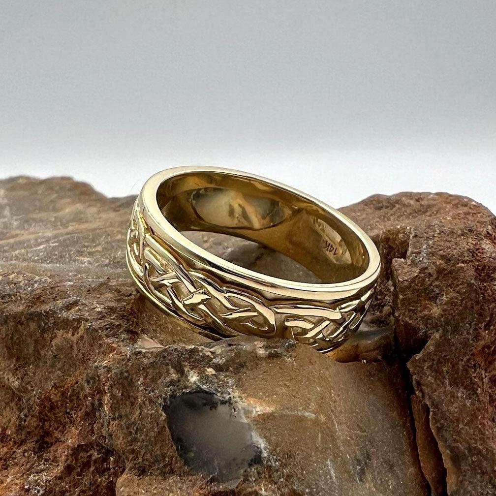 Celtic Knotwork 14K Yellow Gold Spinner Ring GTR1757 - Jewelry