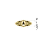 A progressive faith ~ Solid Yellow Gold Power Celtic Inlaid Stone Triangle Symbol Ring GTR288