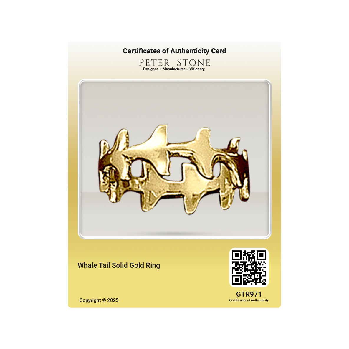 Whale Tail Solid Gold Ring GTR971