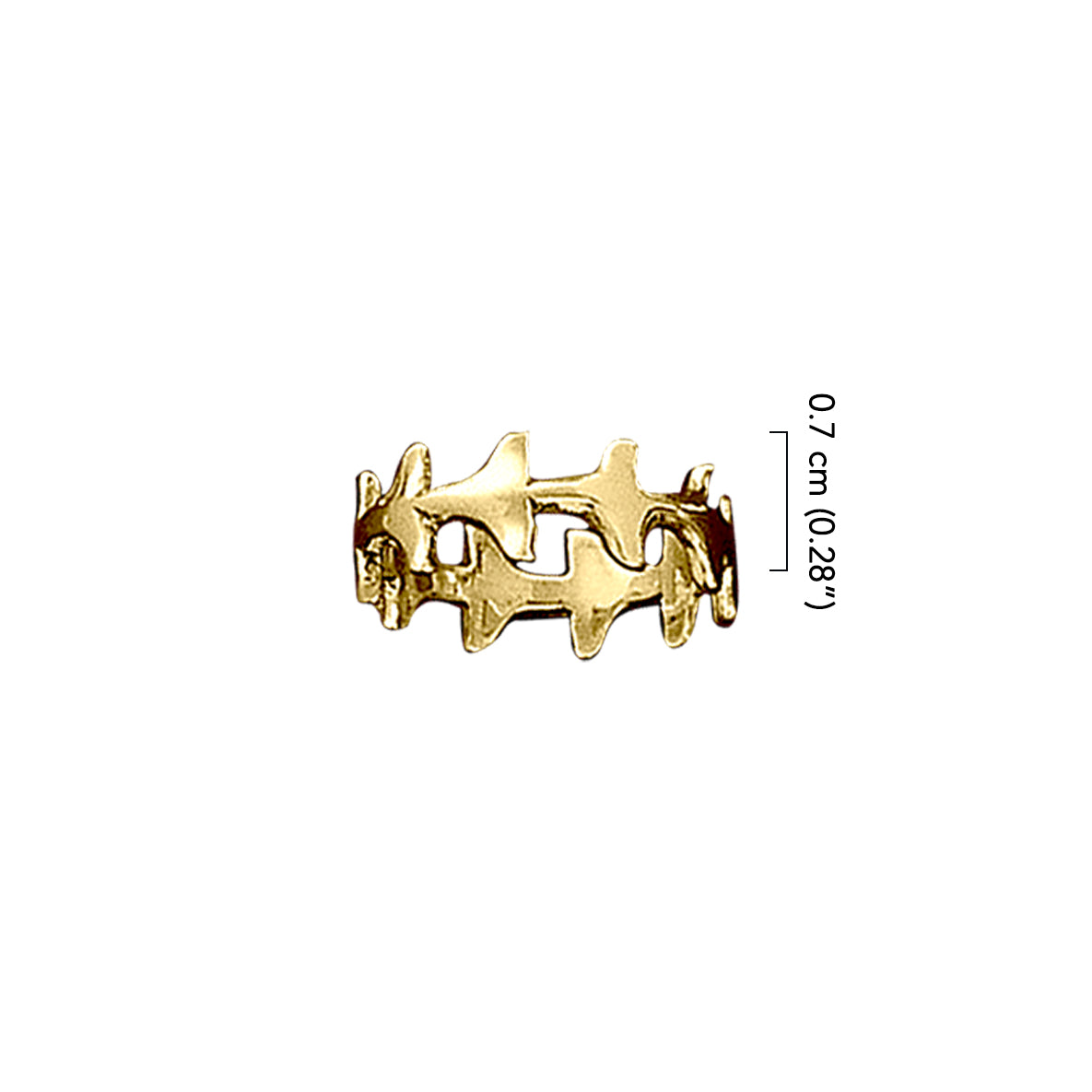 Whale Tail Solid Gold Ring GTR971