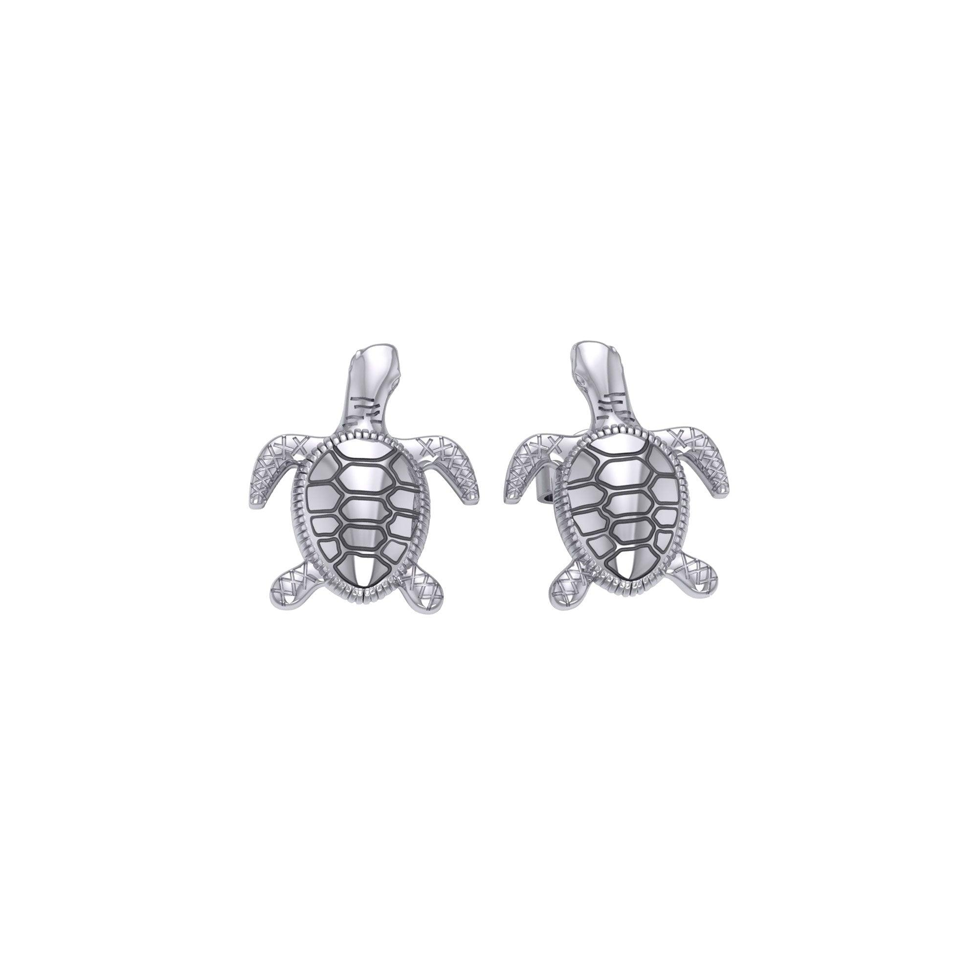 Silver Turtle Post Earrings JE206 - Jewelry
