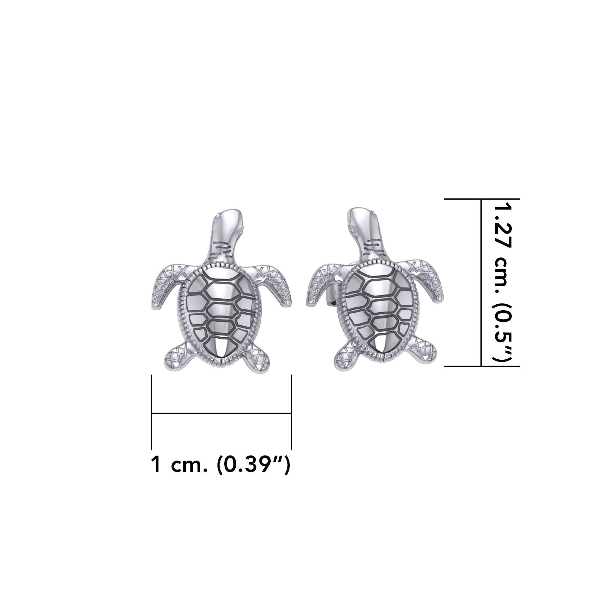 Silver Turtle Post Earrings JE206 - Jewelry