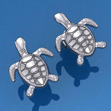 Silver Turtle Post Earrings JE206 - Jewelry