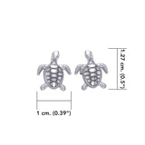 Silver Turtle Post Earrings JE206 - Jewelry