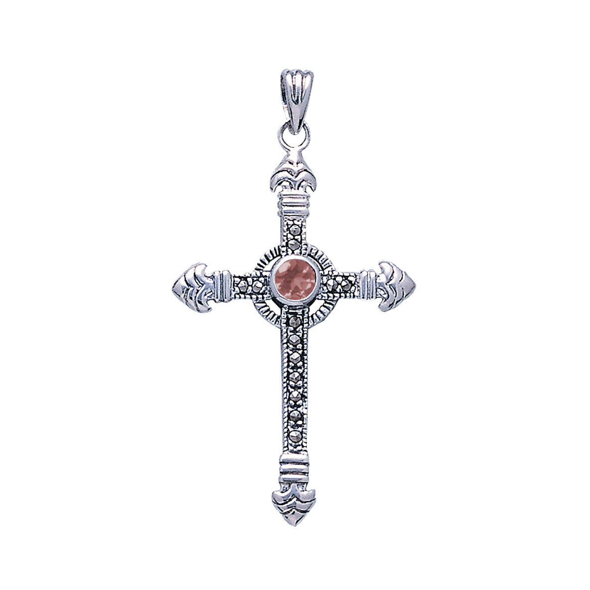 Celtic Cross Sterling Silver & Marcasite Pendant JP030