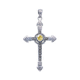 Celtic Cross Sterling Silver & Marcasite Pendant JP030