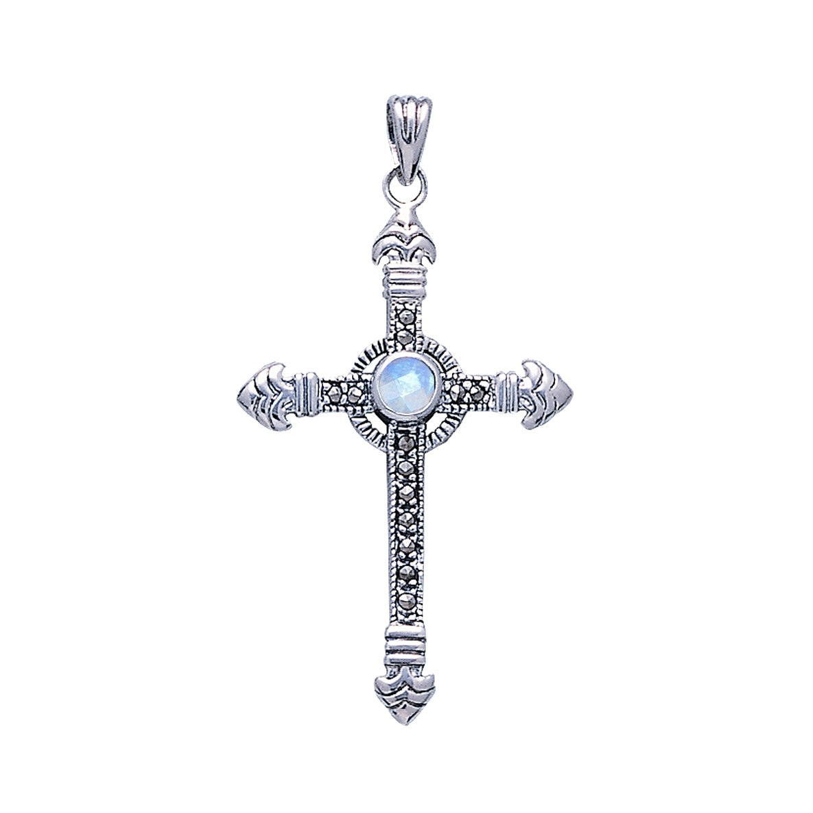 Celtic Cross Sterling Silver & Marcasite Pendant JP030