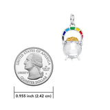 There’s magic in a rainbow pot of gold ~ Sterling Silver Goddess Danu Charm Jewelry with 14k Gold accent MCM153 - Jewelry