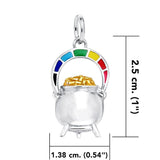 There’s magic in a rainbow pot of gold ~ Sterling Silver Goddess Danu Charm Jewelry with 14k Gold accent MCM153 - Jewelry