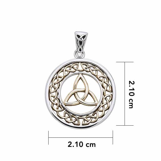 Trinity Knot Silver and 14K Gold Plated Pendant MPD711 - Jewelry