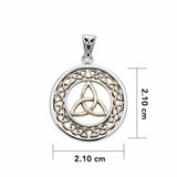 Trinity Knot Silver and 14K Gold Plated Pendant MPD711 - Jewelry