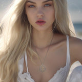 Flower of Life Mandala Silver and Gold Accent Pendant MPD1146 - Jewelry