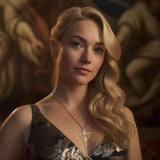 Celtic Danu Goddess Triquetra Silver with Gold Accent Pendant MPD1203 - Jewelry