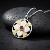 Symbol of Femininity Sterling Silver with 14K Gold Accents Pendant by Sibylle Grummes-Unruh