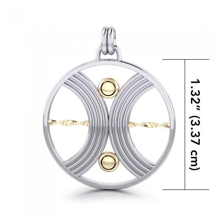 Balance sterling silver with 14k gold accents Pendant MPD1260 - Jewelry