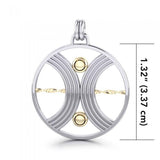Balance sterling silver with 14k gold accents Pendant MPD1260