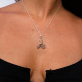 Streamlined artistic representation ~ Celtic Triquetra Sterling Silver 18K Gold Accent Pendant MPD1817