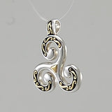 Celtic Triskele Sterling Silver and 18K Gold Accent Pendant MPD1818