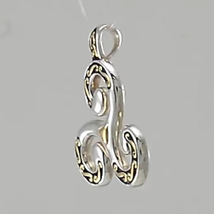Celtic Triskele Sterling Silver and 18K Gold Accent Pendant MPD1818