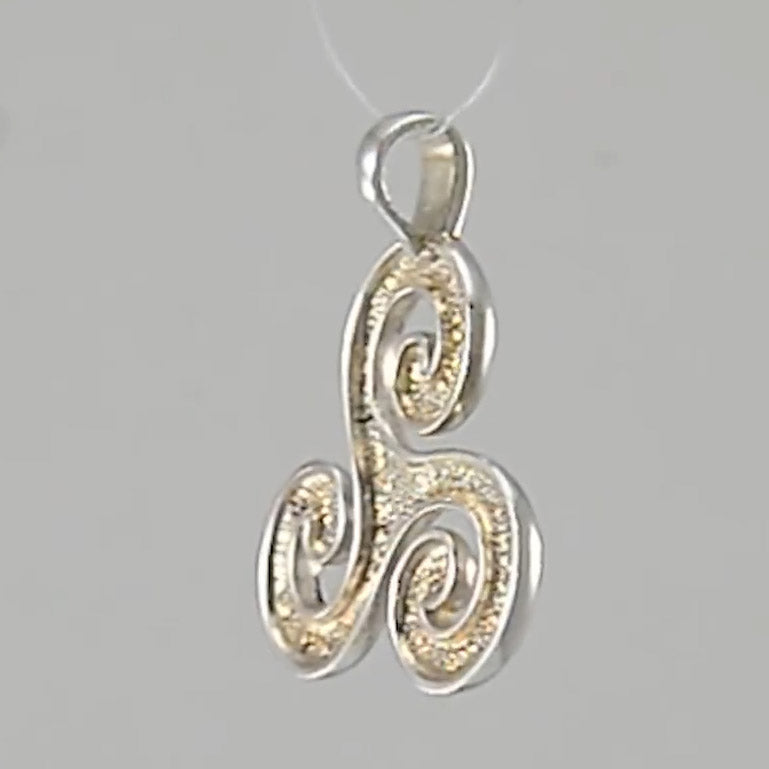Celtic Triskele Sterling Silver and 18K Gold Accent Pendant MPD1818