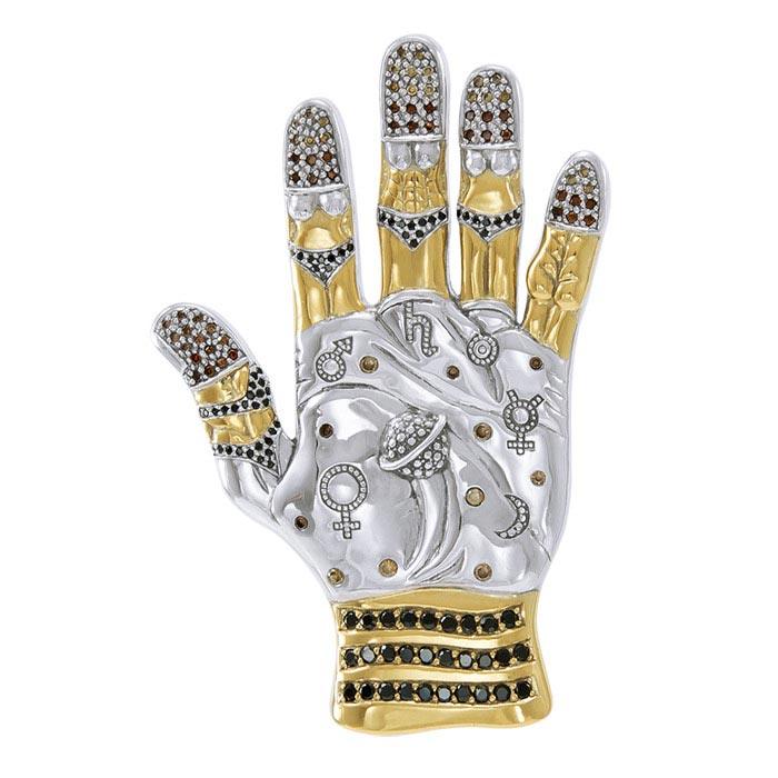 Energies of the Universe ~ Dali-inspired fine Sterling Silver Jewelry Pendant in 18k Gold accent MPD2656. - Jewelry