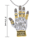 Energies of the Universe ~ Dali-inspired fine Sterling Silver Jewelry Pendant in 18k Gold accent MPD2656. - Jewelry