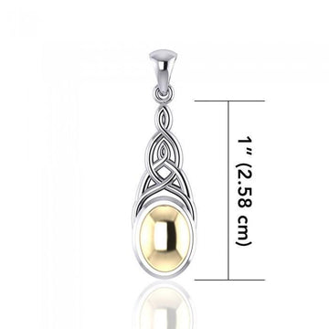 Danu Celtic Trinity Knot Silver and 14k Gold Accent Pendant MPD3008 - Jewelry