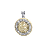Celtic Knotwork Sterling Silver with 14K Gold Accent Pendant MPD3035