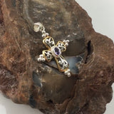 Victorian Cross Sterling Silver and 18K Gold Accent Pendant MPD3956