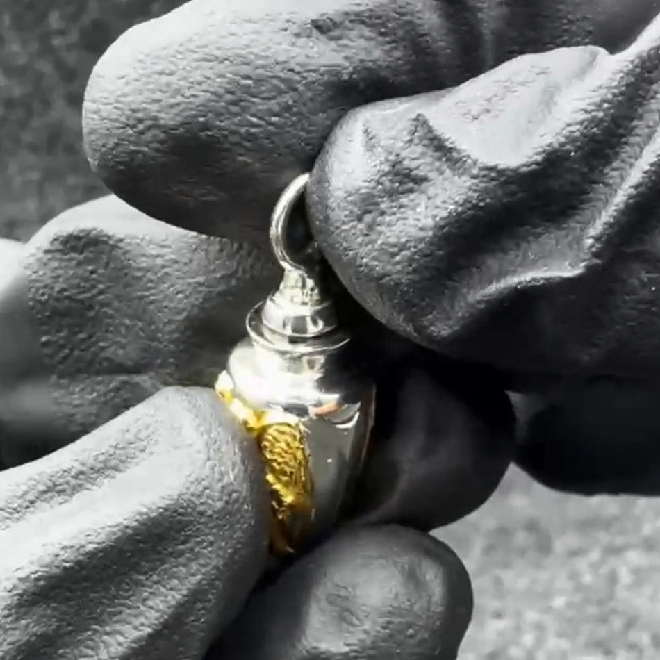 Archangel Uriel Silver and Gold Vial Pendant MPD4068