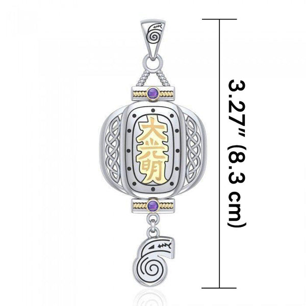 The Reiki Japanese Lantern and Dai Ko Myo Symbol Silver and Gold Accen