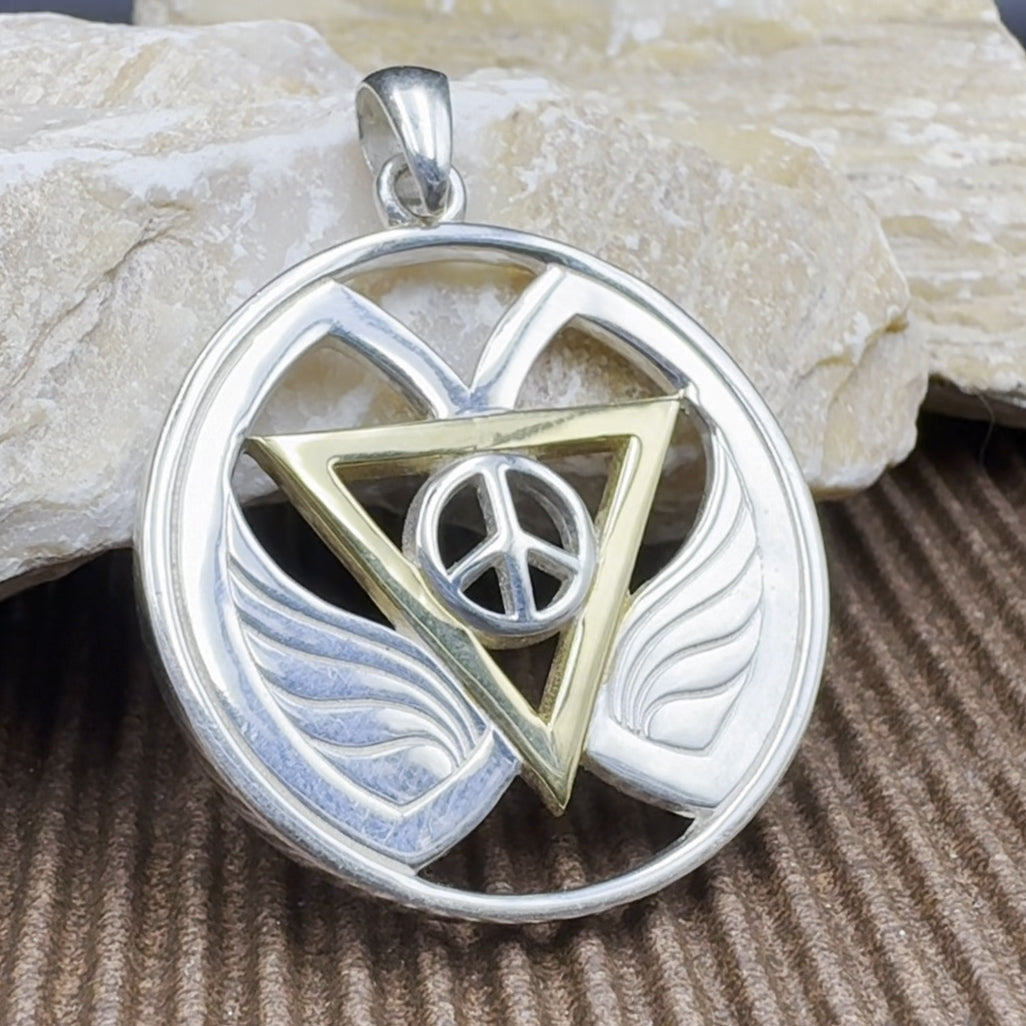 Peace of Feminine Power Silver and 14K Gold Accent Pendant MPD5133