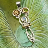 Celtic Goddess of Infinite Universe Sterling Silver and Gold Pendant MPD5931
