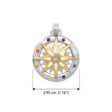 Compass Gemstone Sterling Silver and 18K Gold Accent Pendant MPD683