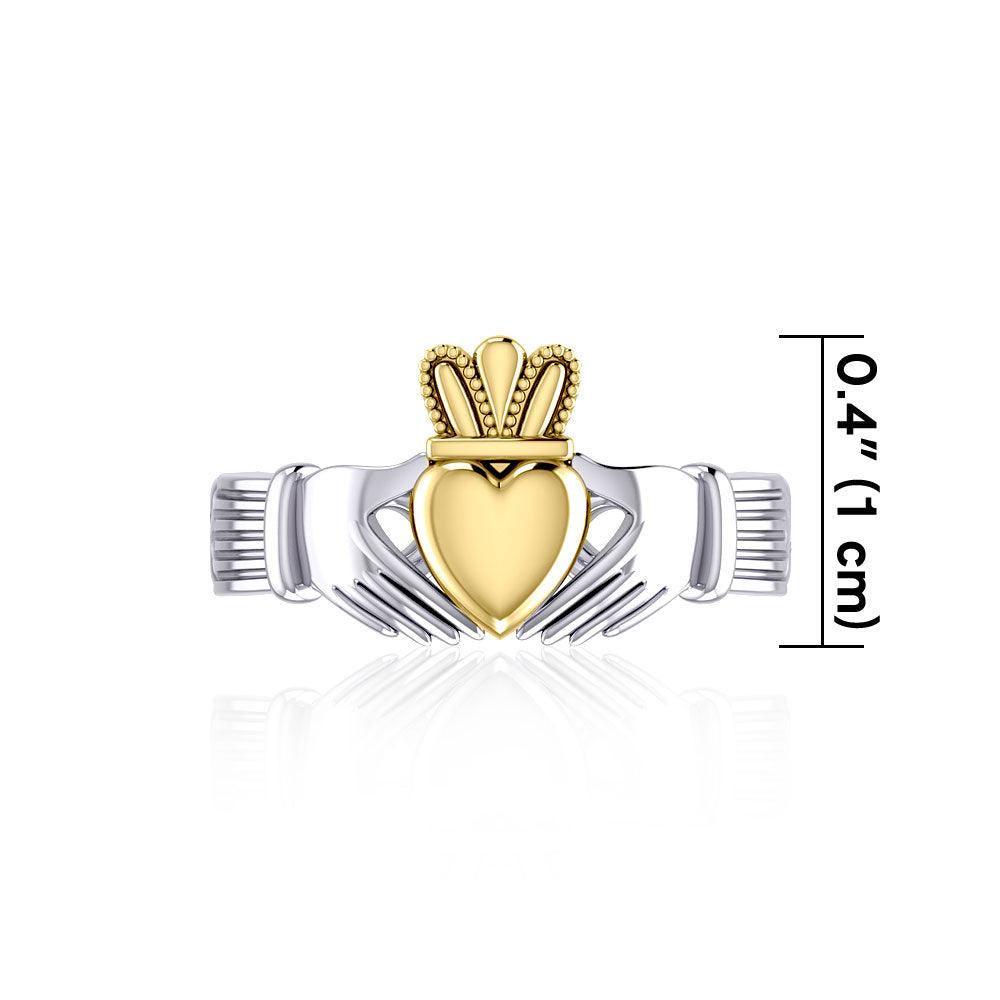 Infinity Claddagh Sterling Silver with Gold Accent Ring MRI1116 - Jewelry
